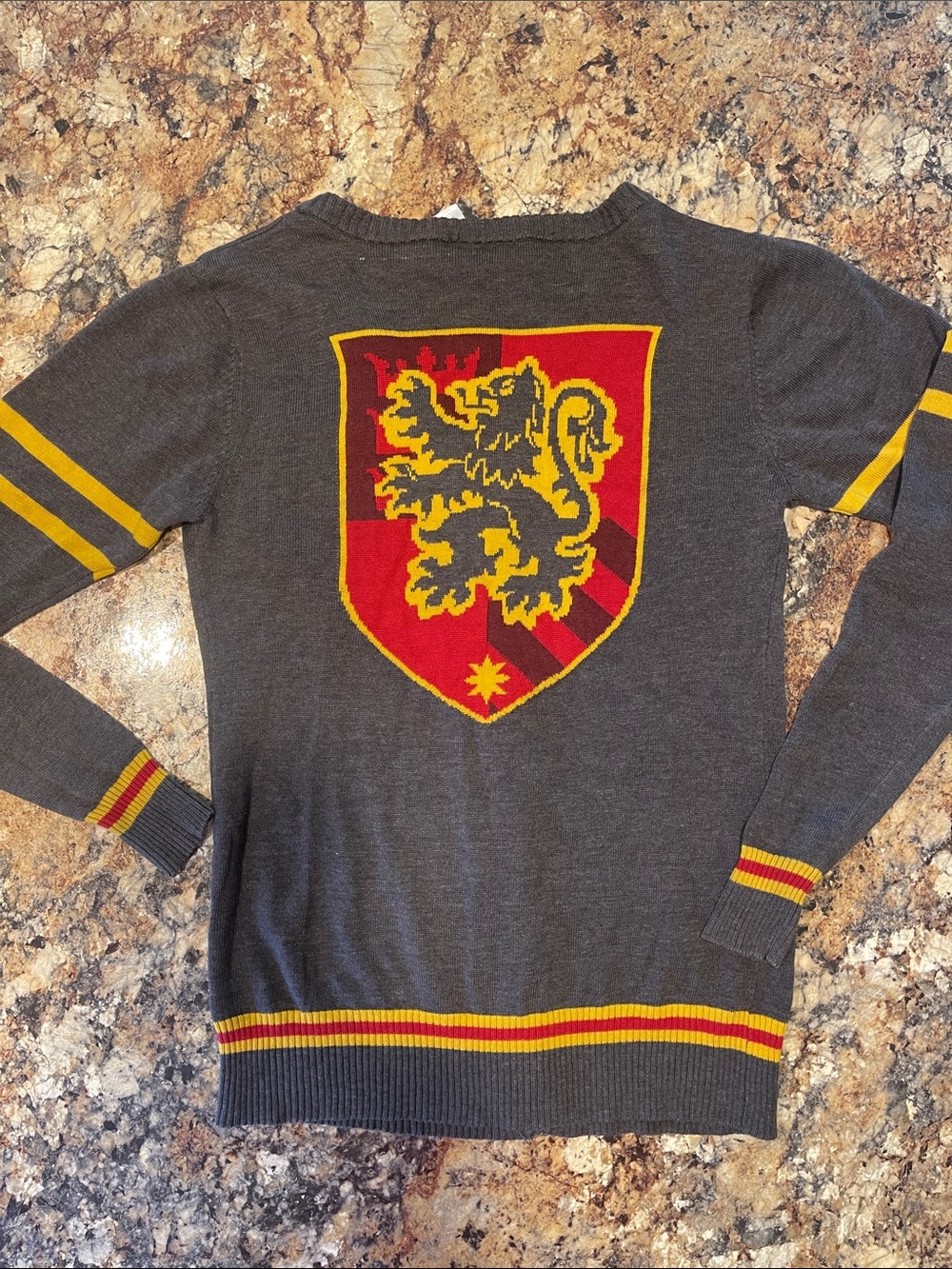 Harry Potter Gryffindor Crest Stripe V-Neck Cardigan - Small - Picture 5 of 7
